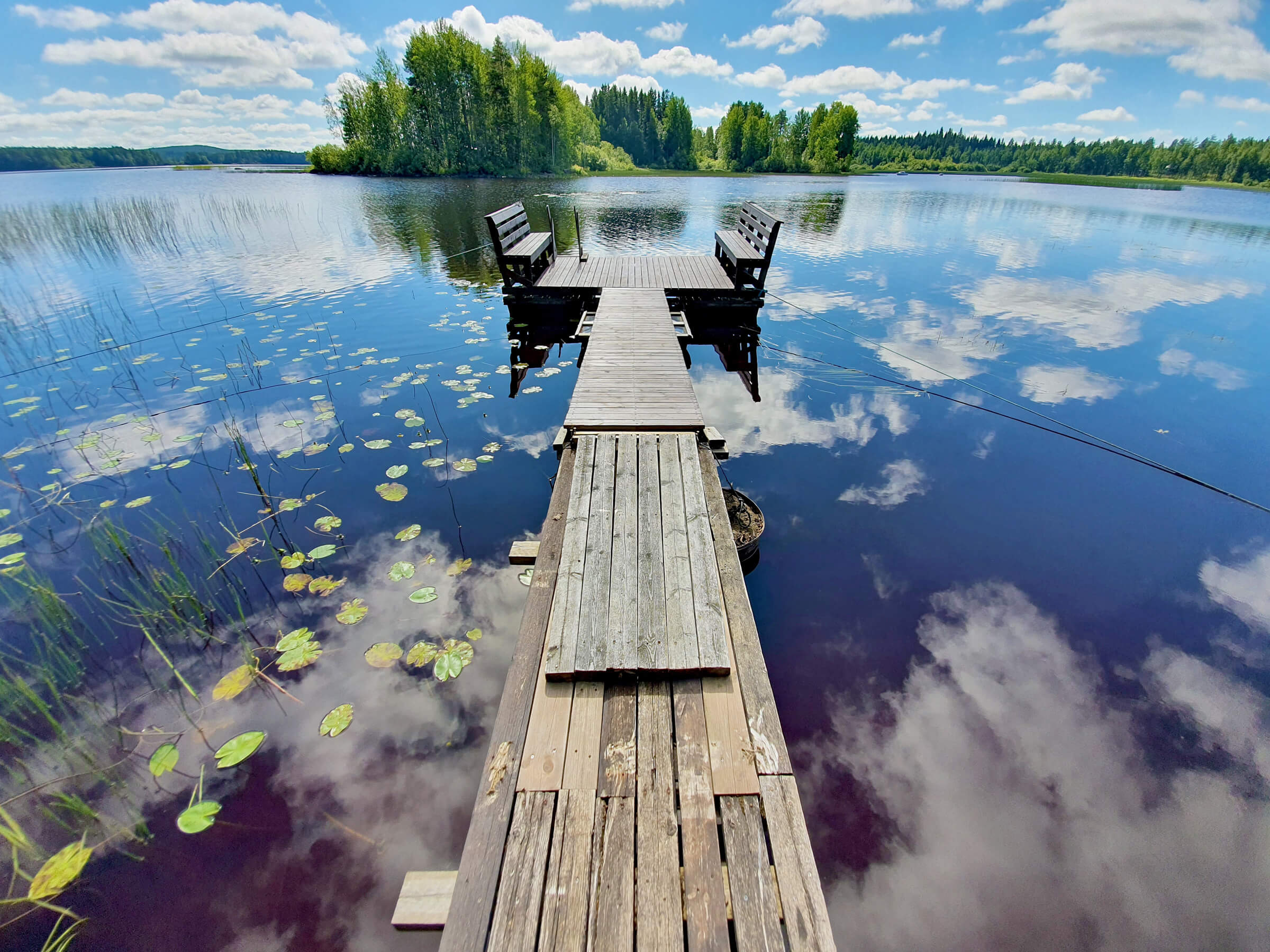 Vacker natur och sjö i Finland.